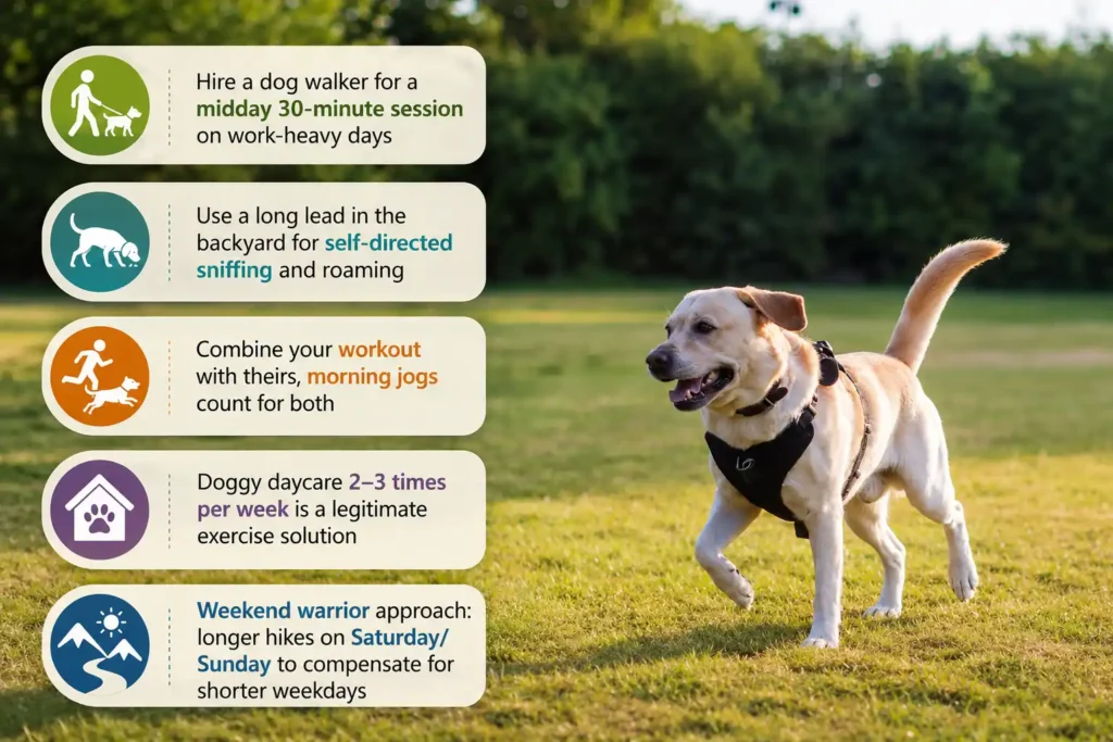 Labrador Retriever exercise tips infographic.