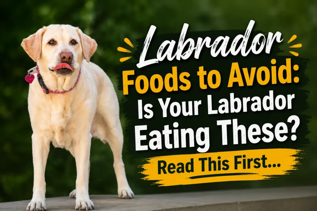 Labrador foods to avoid thumbnail with yellow Lab.