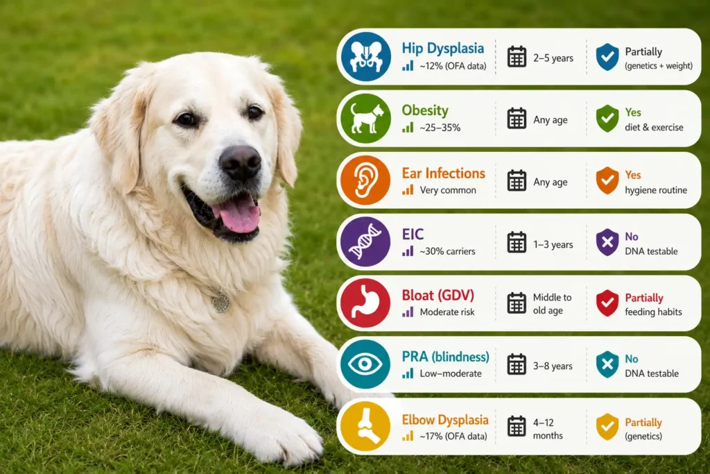 Labrador Retriever health issues infographic .