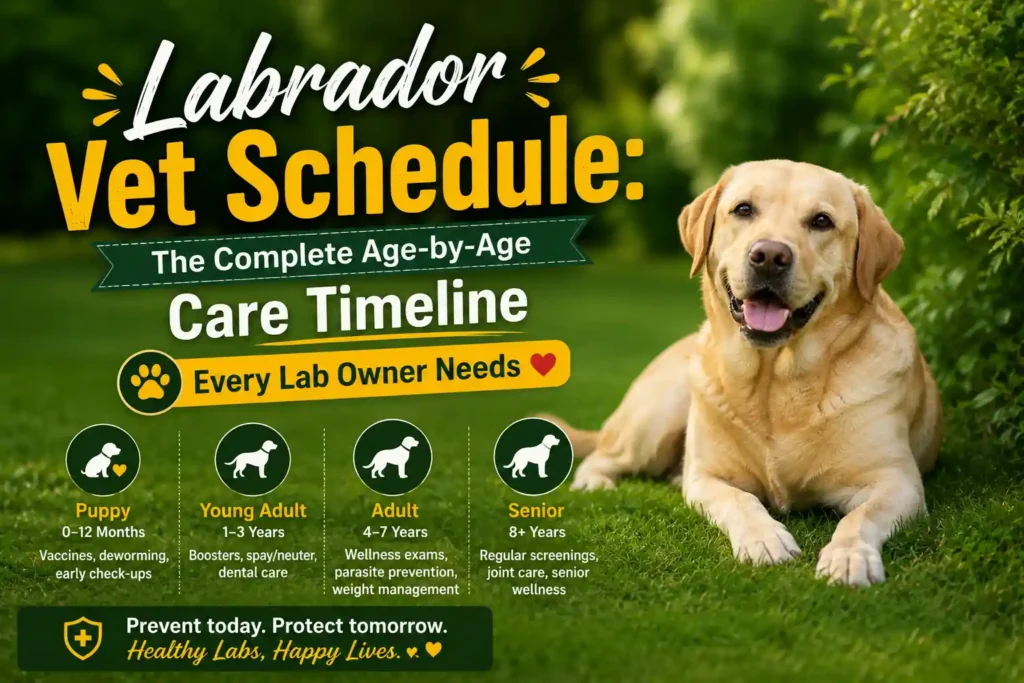 Labrador Retriever vet schedule infographic