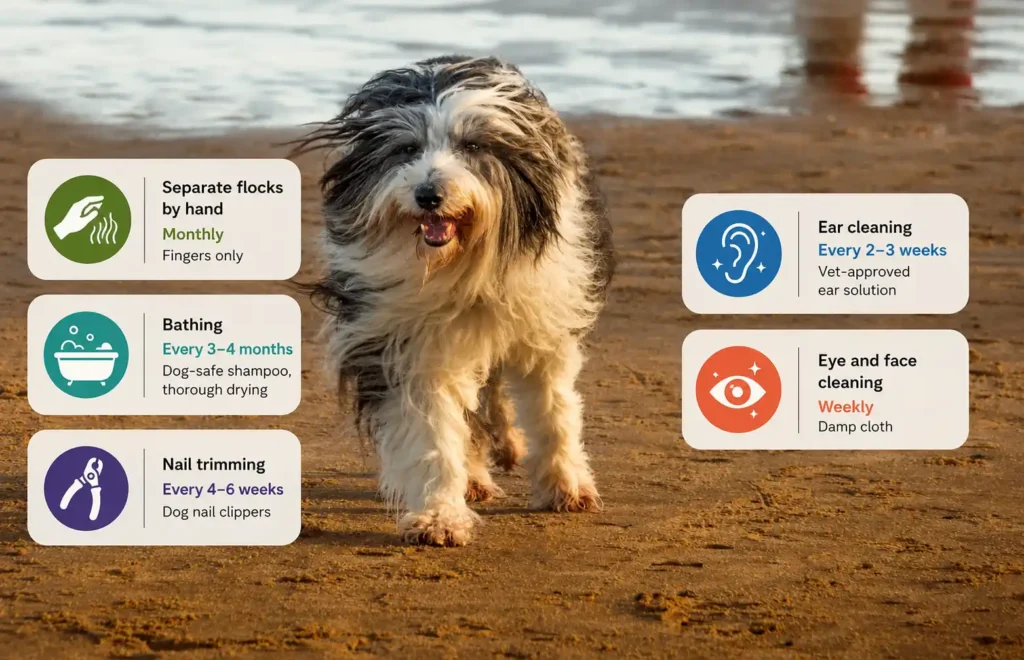 Bergamasco grooming routine infographic.