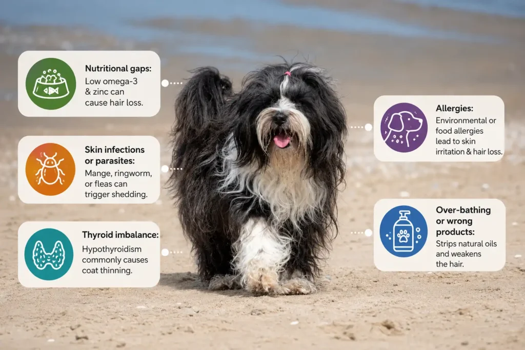 Bergamasco dog hair loss causes infographic