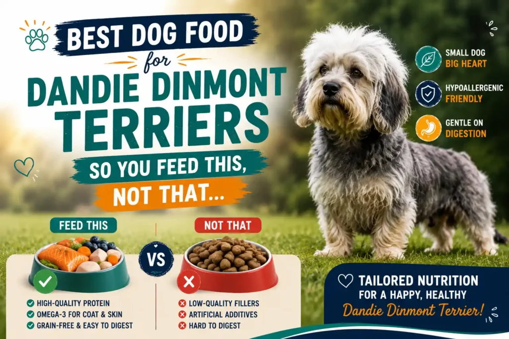 Best dog food for Dandie Dinmont Terrier infographic