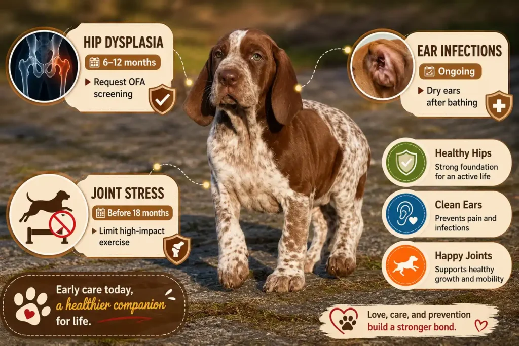 Bracco Italiano puppy health care infographic