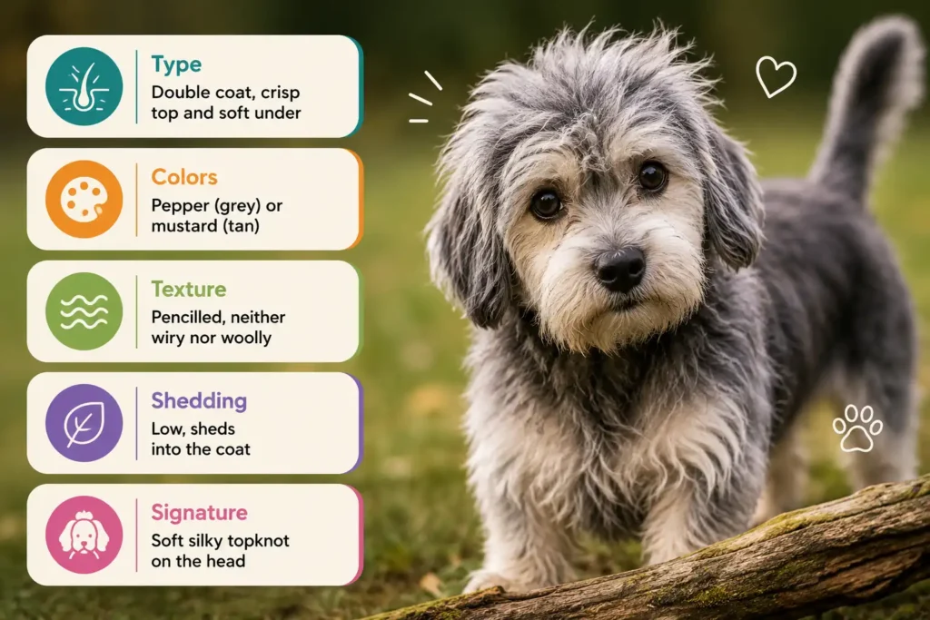 Dandie Dinmont Terrier coat guide infographic