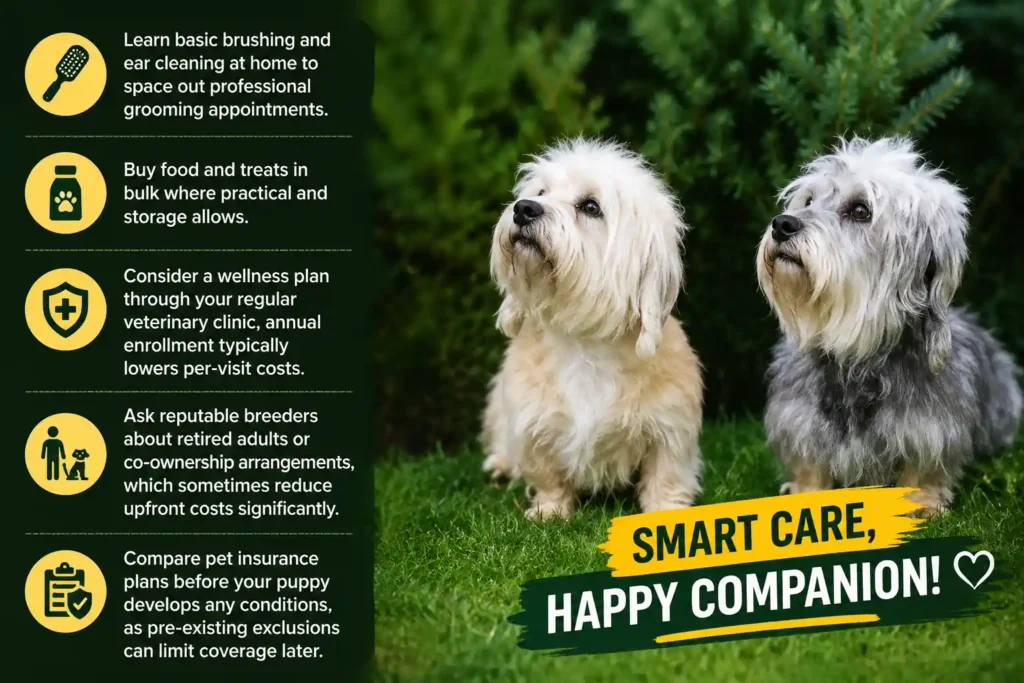 Dandie Dinmont Terrier cost-saving tips infographic