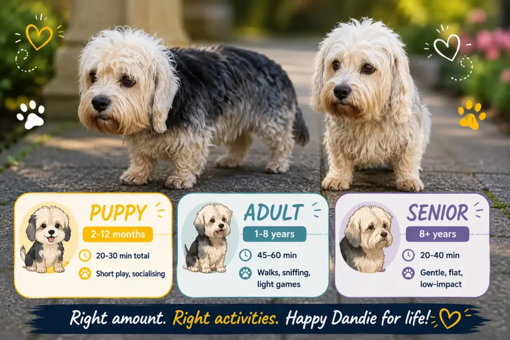 Dandie Dinmont Terrier exercise guide by life stage