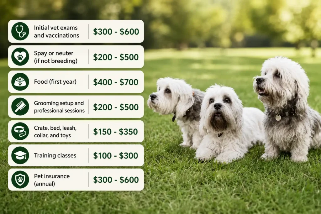 Dandie Dinmont Terrier first-year ownership costs infographic