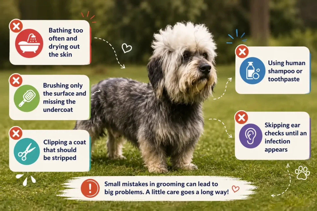 Dandie Dinmont Terrier grooming mistakes infographic