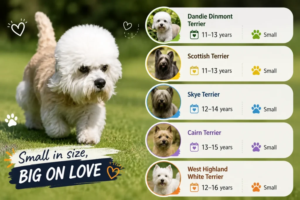 Dandie Dinmont Terrier lifespan comparison infographic