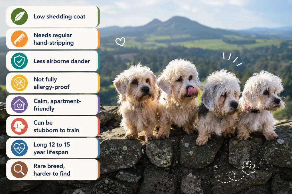 Dandie Dinmont Terrier breed traits infographic