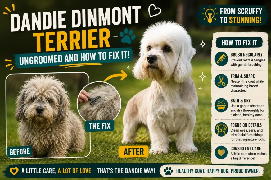 Ungroomed Dandie Dinmont Terrier