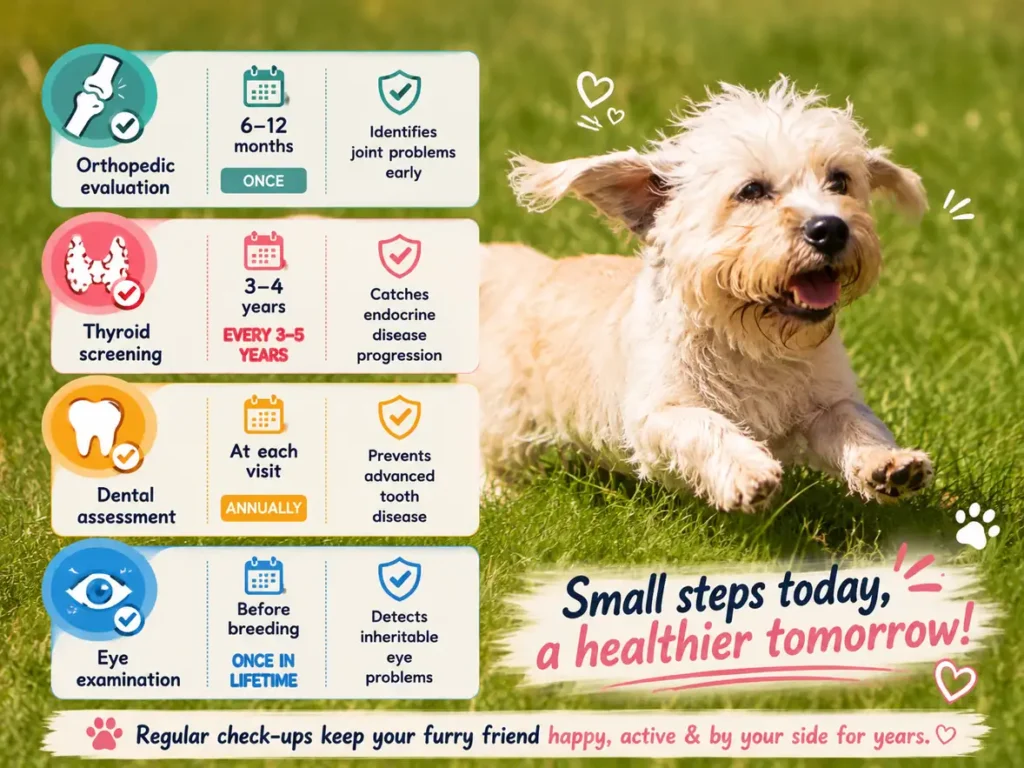 Dog health checkup schedule infographic