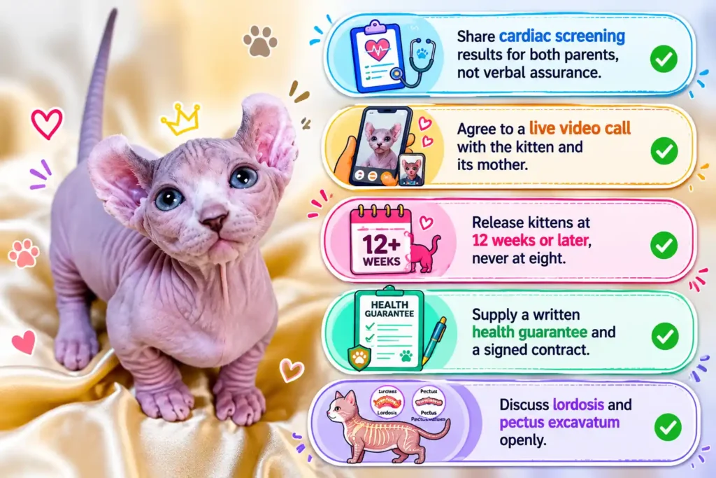 Dwelf cat breeder checklist infographic