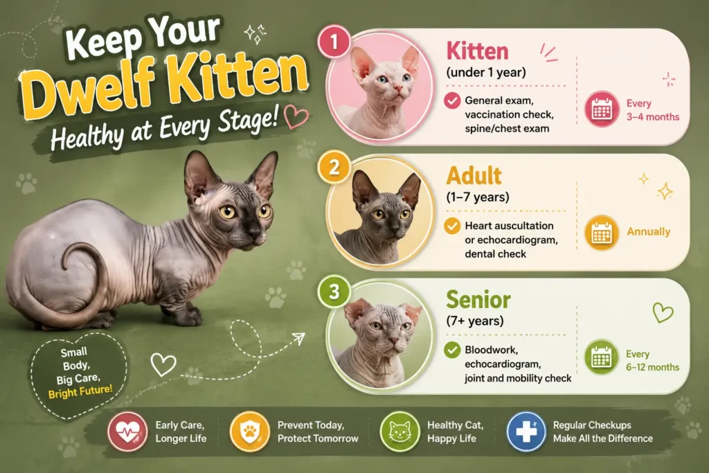 Dwelf cat checkup schedule infographic