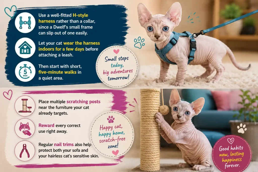 Dwelf cat harness training tips