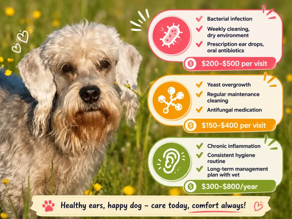 Dog ear infection care infographic