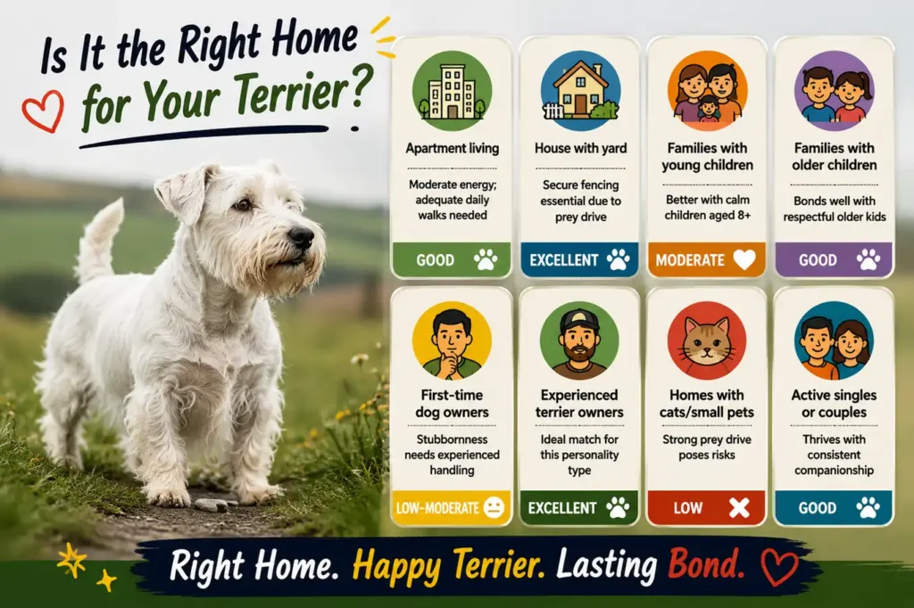 Sealyham Terrier home suitability infographic