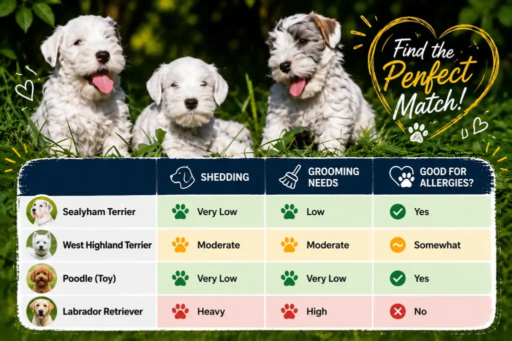 Sealyham Terrier breed comparison infographic