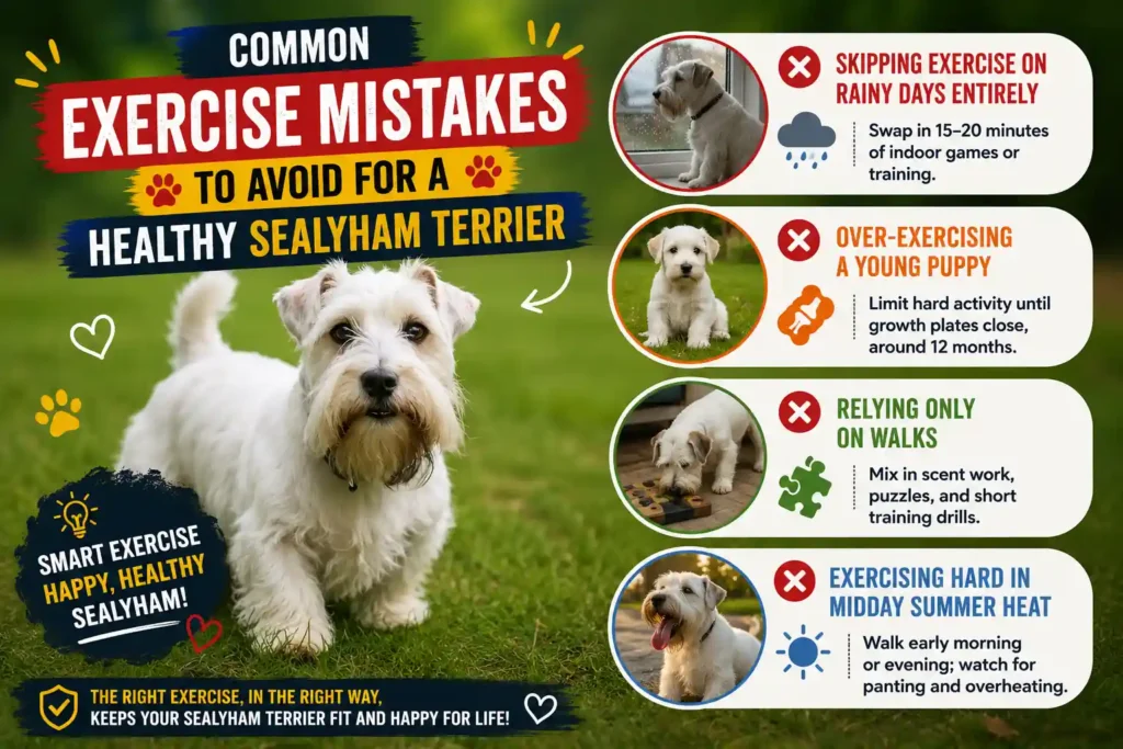 Sealyham Terrier exercise mistakes