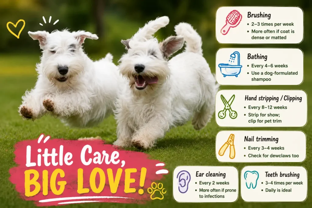 Sealyham Terrier grooming schedule infographic