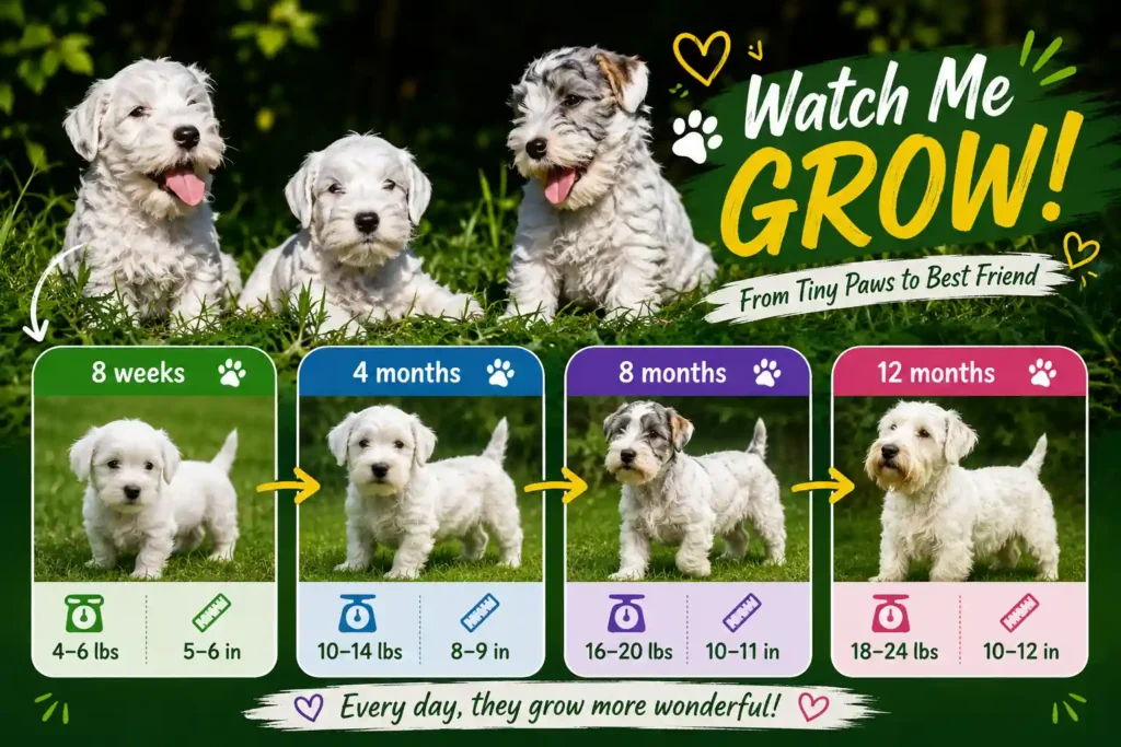 Sealyham Terrier growth chart infographic