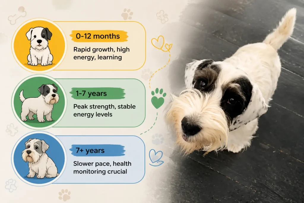 Sealyham Terrier life stages infographic