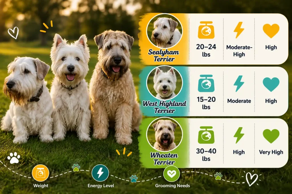 Sealyham Terrier comparison infographic