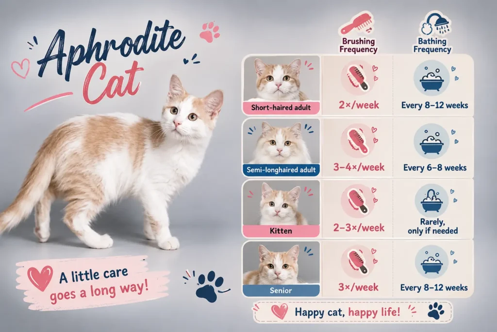 Aphrodite cat grooming schedule