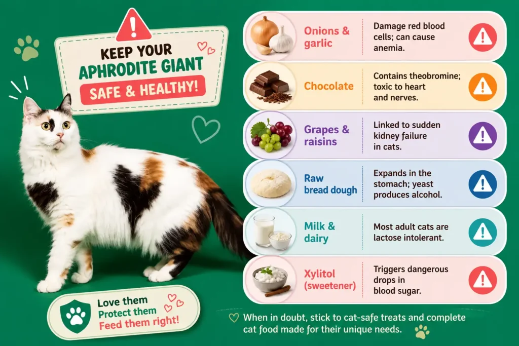 Toxic foods for Aphrodite Giant