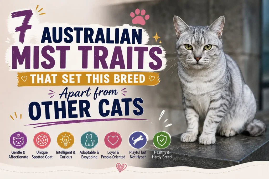 Australian Mist Traits, Australian Mist cat breed, Australian Mist personality, Australian Mist temperament, Australian cat breeds, affectionate cat breeds, low-shedding cats, GCCF registered cats, family-friendly cat breeds, rare cat breeds