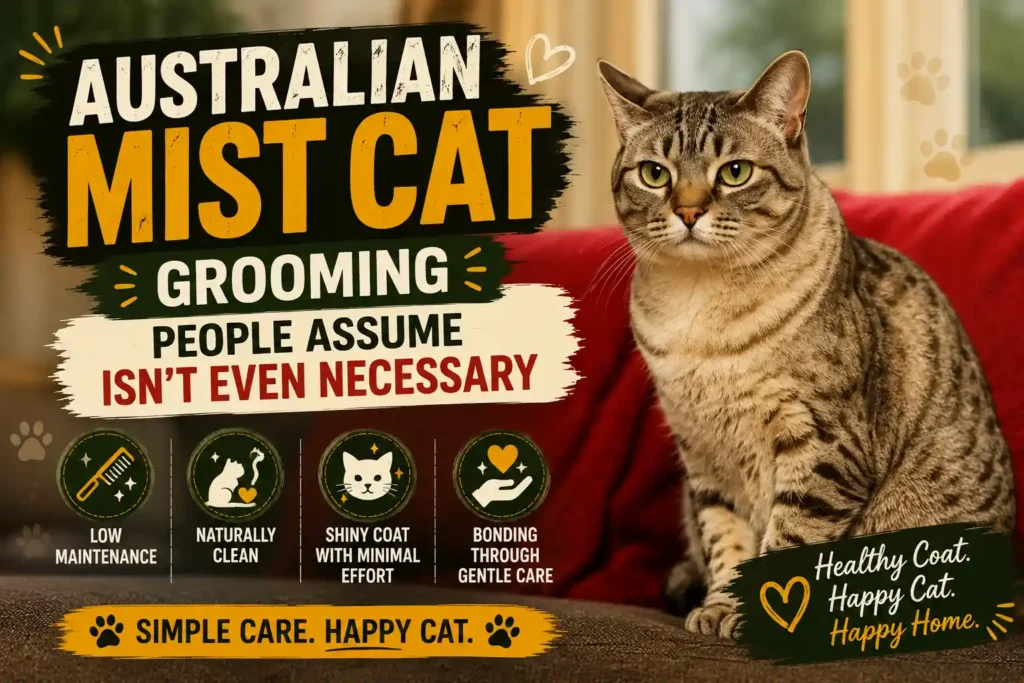 Australian Mist cat grooming