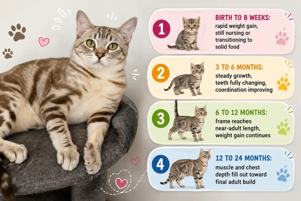 Australian Mist cat growth stages