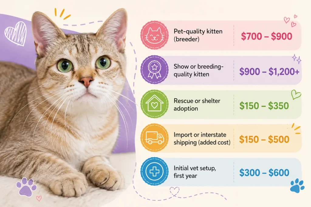 Australian Mist cat price guide