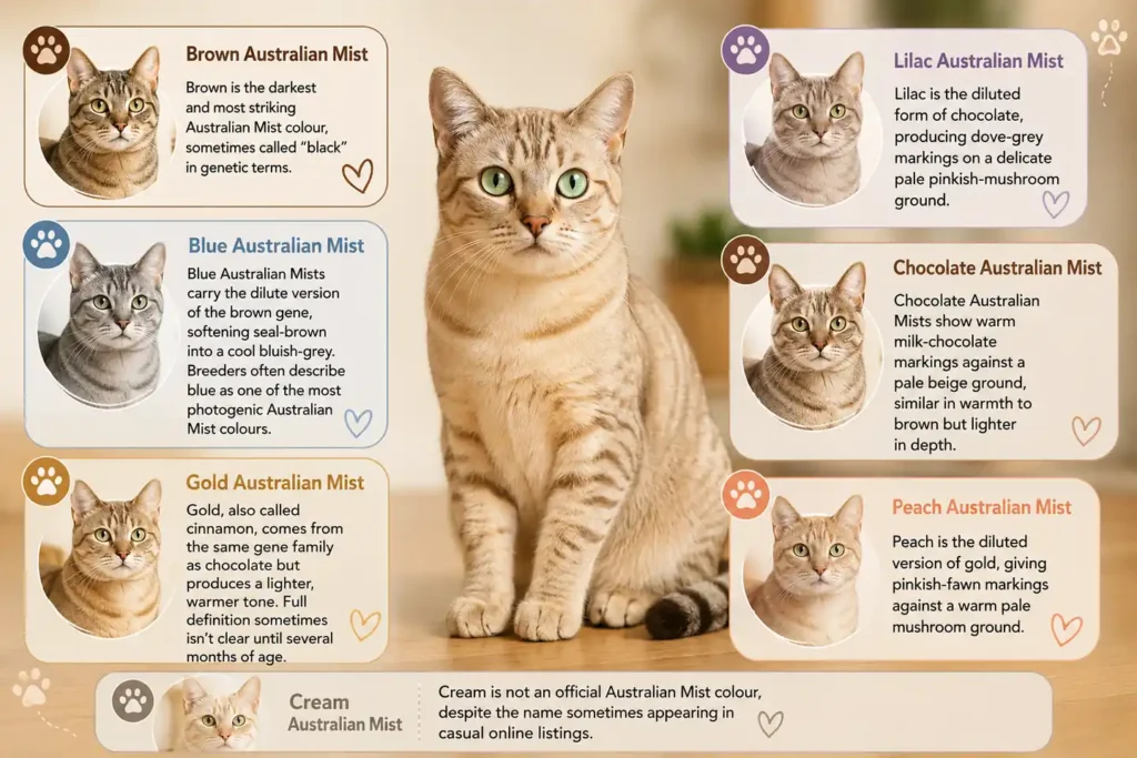 Australian Mist cat colours