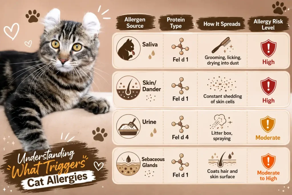 Cat allergen sources