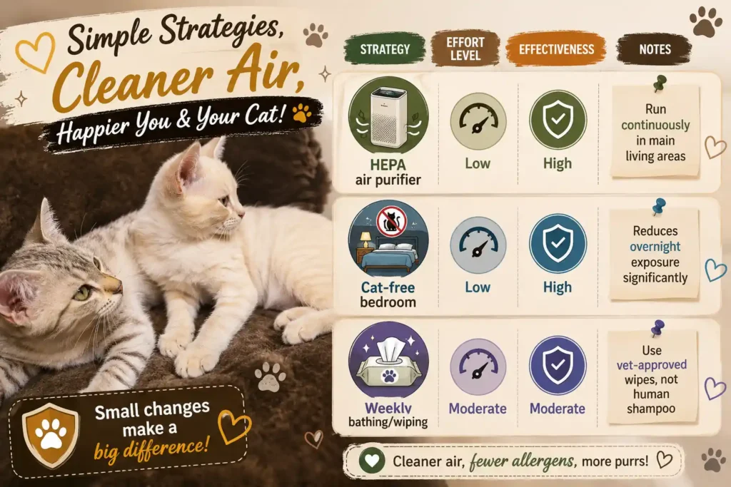 Cat allergy reduction strategies