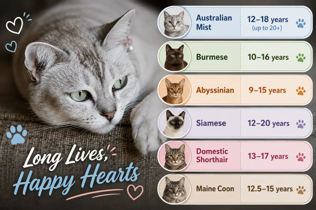 Cat lifespan comparison