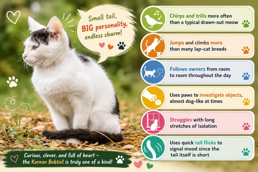 Korean Bobtail behavior traits infographic