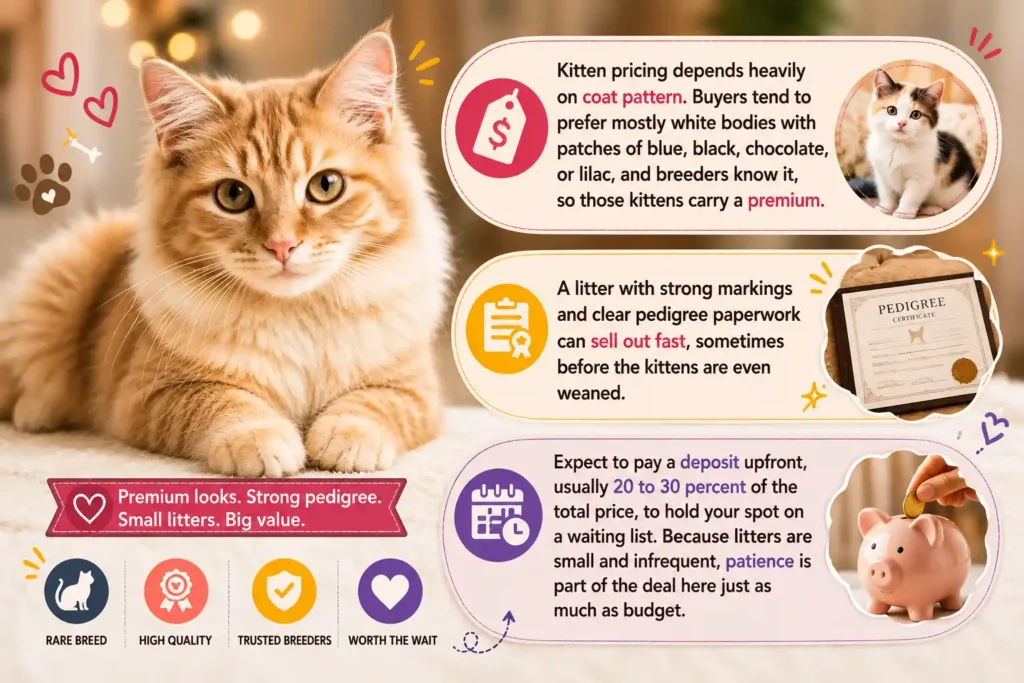 Korean Bobtail kitten pricing infographic 