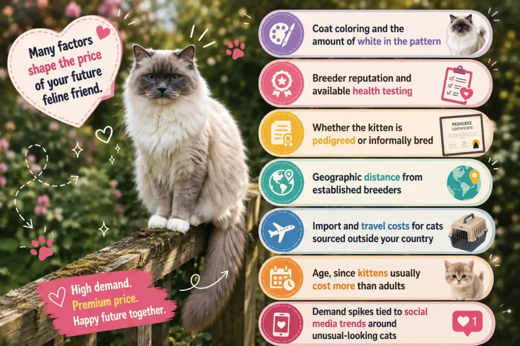 Korean Bobtail cat price factors infographic 
