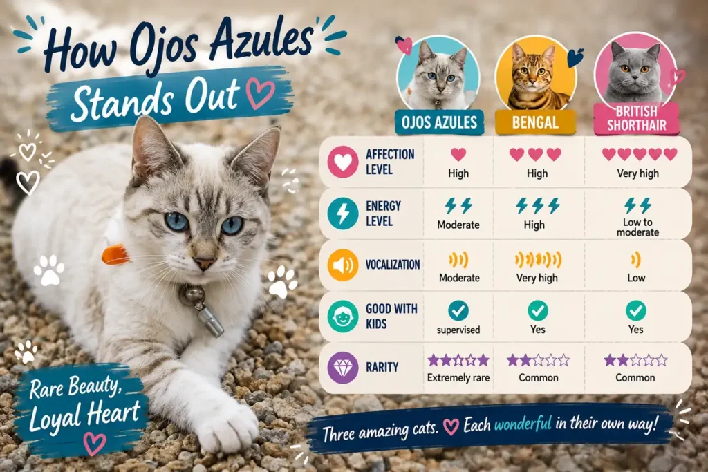 Ojos Azules cat comparison 