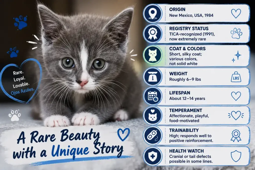 Ojos Azules cat facts infographic