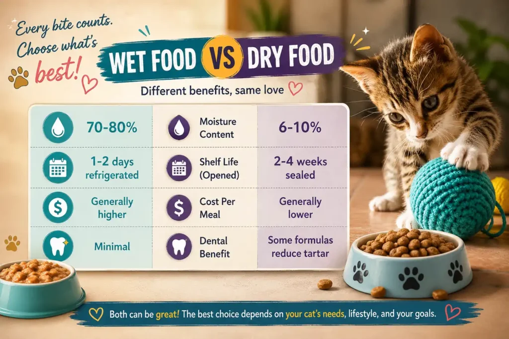 Wet vs dry cat food