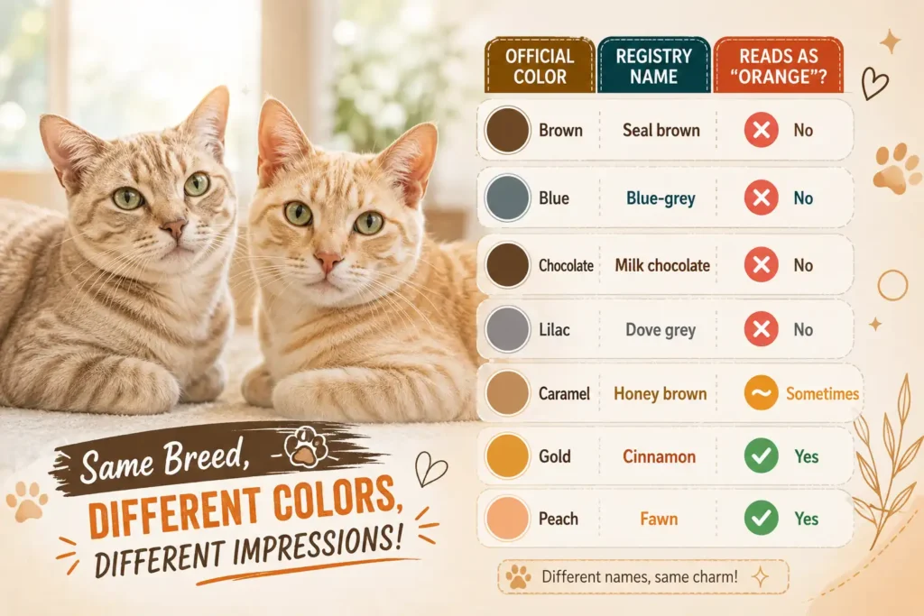 Australian Mist color chart