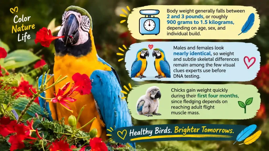 Blue Gold Macaw weight facts