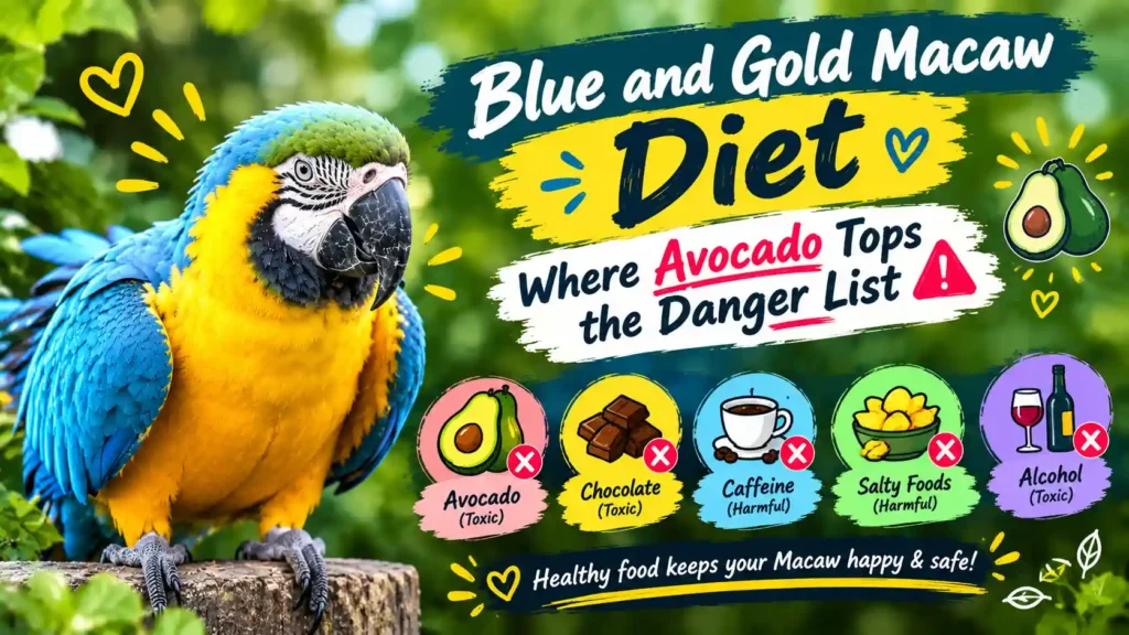 Blue Gold Macaw diet and toxic foods.
