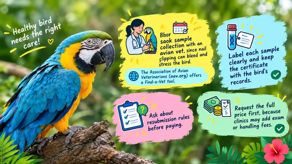 Blue and Gold Macaw sample collection