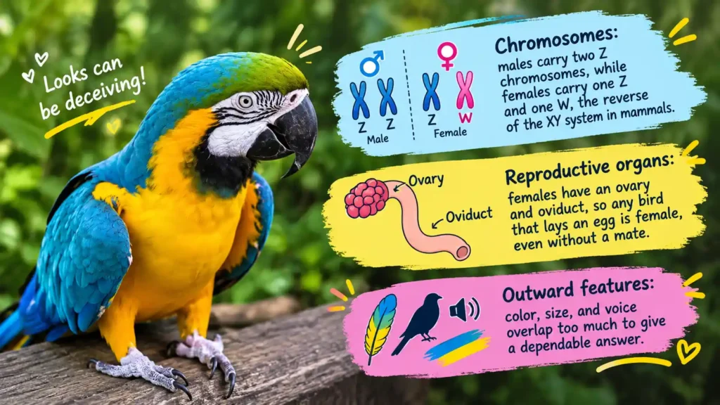 Blue and Gold Macaw sex differences