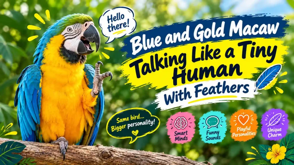 Blue and Gold Macaw talking